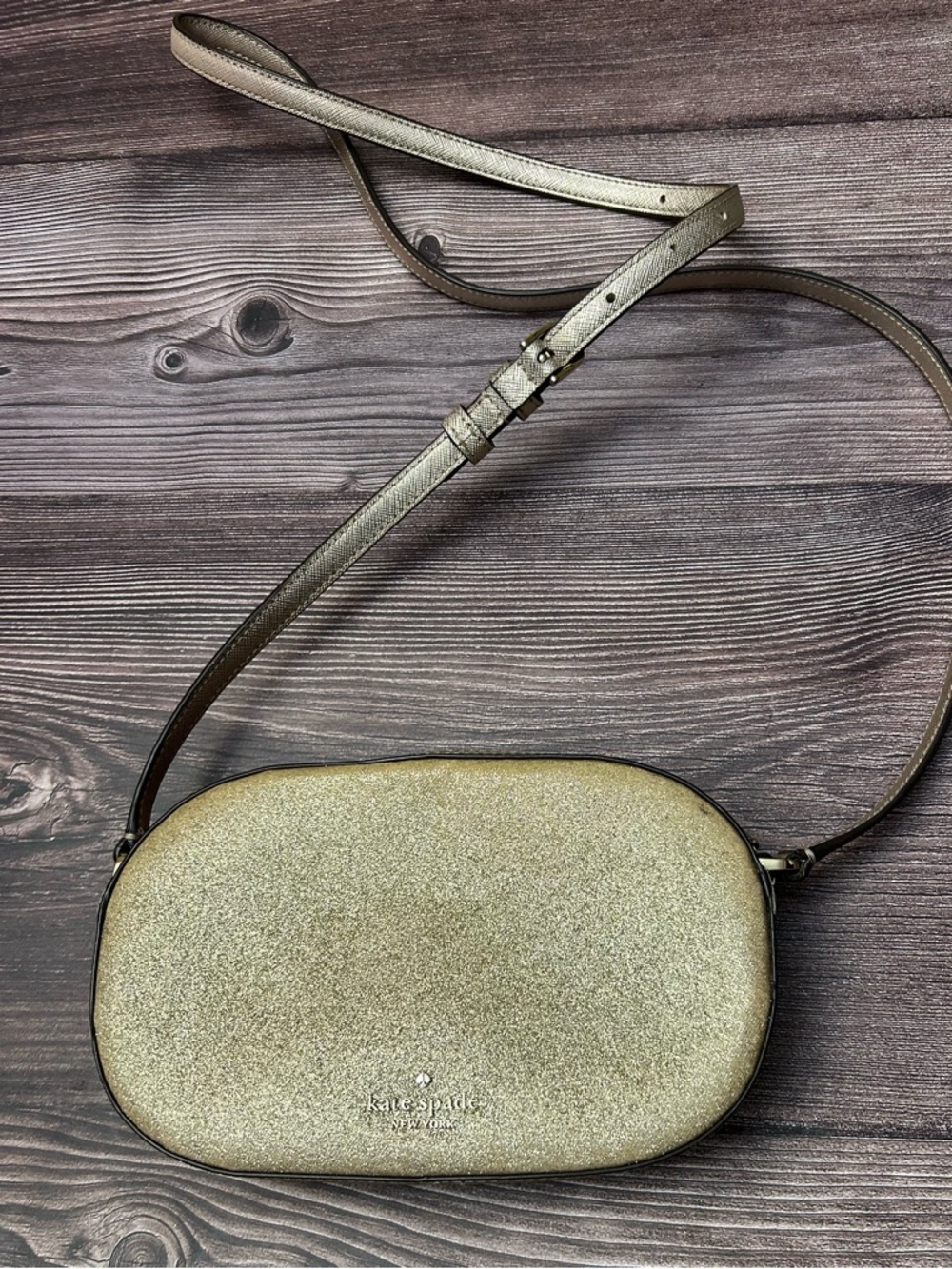 Kate Spade Gold Glitter Crossbody Bag
